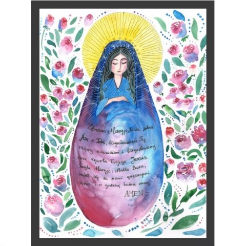 Duży plakat z modlitwą "Zdrowaś Maryjo"