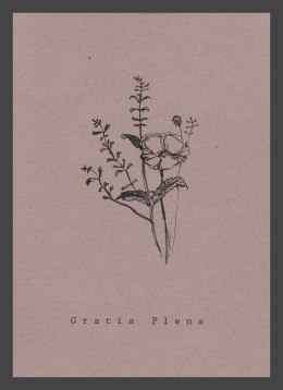 Miniplakat Gratia Plena z motywem roślinnym