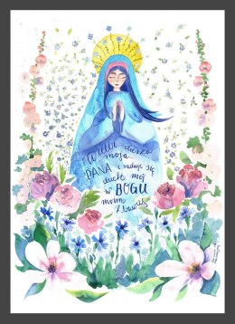 Plakat "Maryja pośród kwiatów"