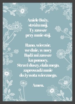Plakat z modlitwą "Aniele Boży" niebieski