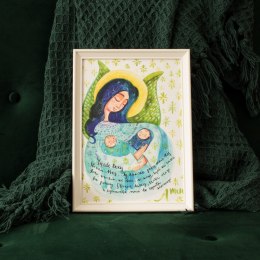 Plakat "Anioł z bliźniętami" z modlitwą do Anioła Stróża
