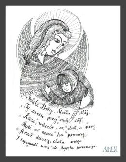 Plakat z modlitwą do Anioła Stróża
